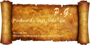 Podhorányi Géza névjegykártya